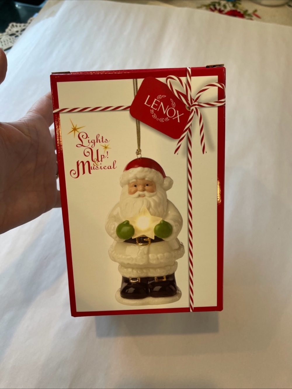 Lenox Starry Lit Santa Musical Christmas Ornament 5"T - 880341